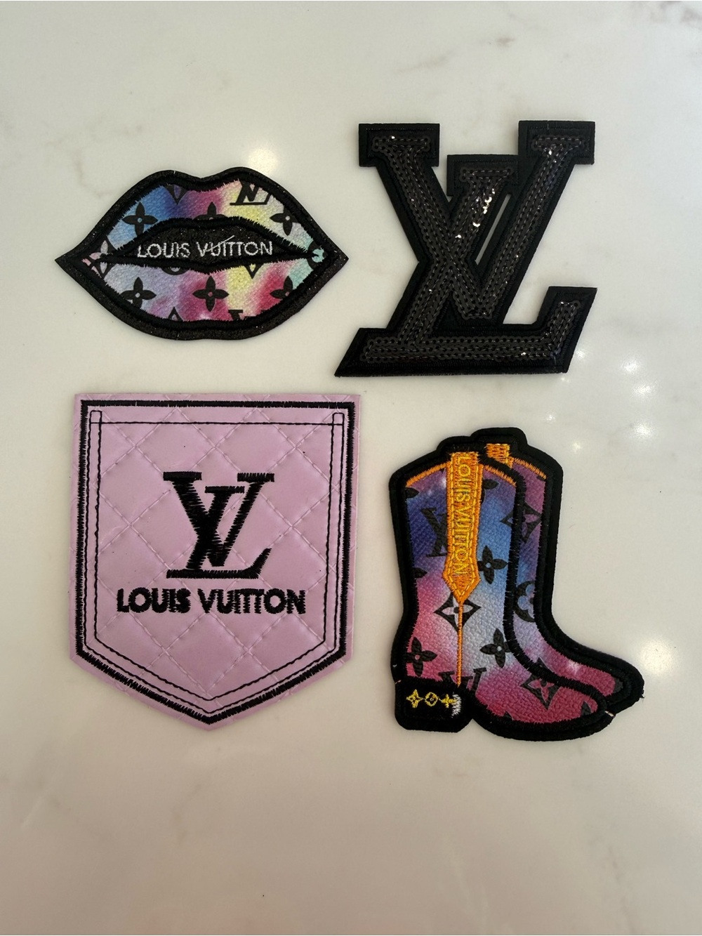 Adorable! Hand Crafted Mixed Multicolor & Black Iron on Embroidered Patches